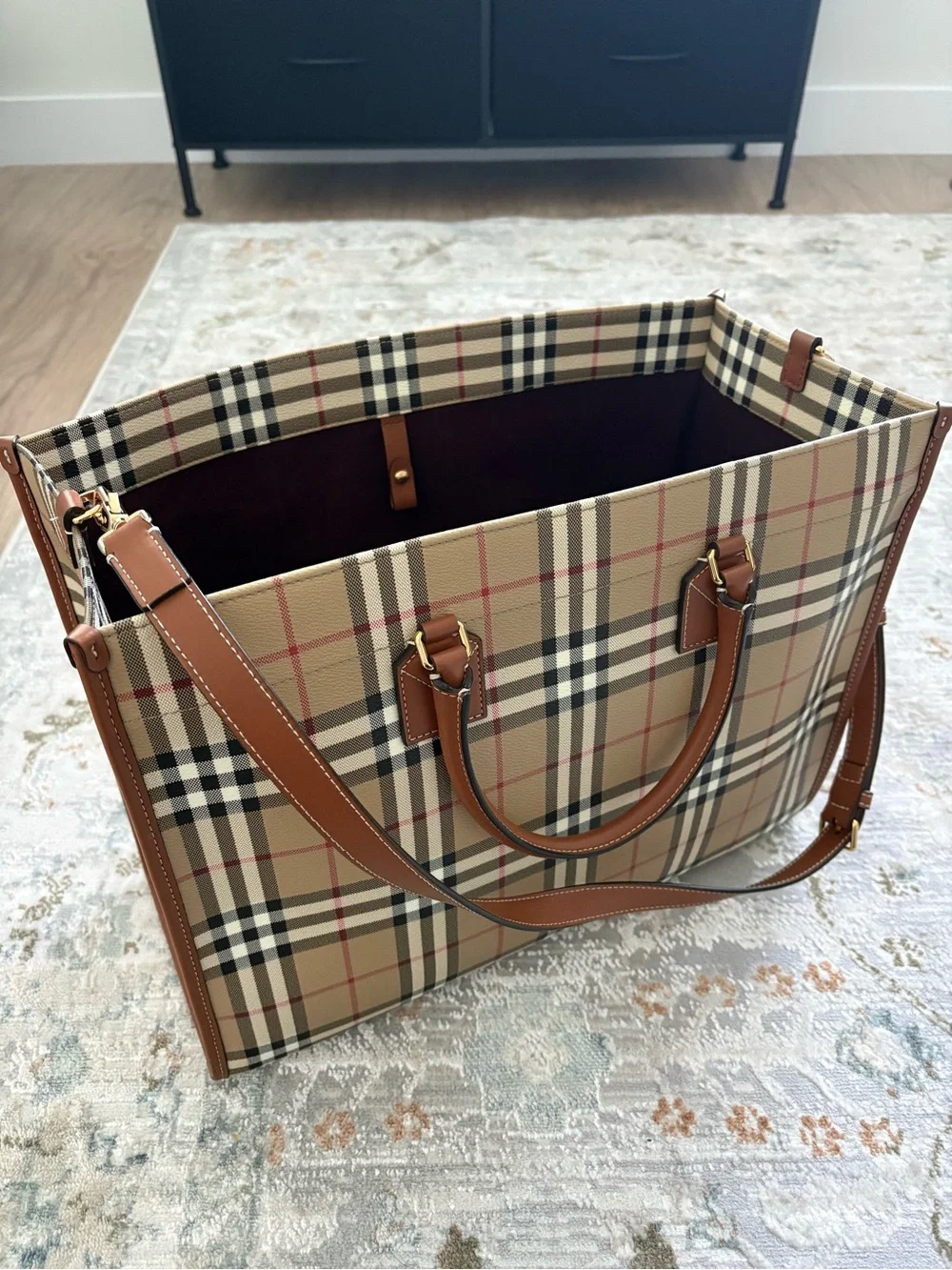 Burberry Medium Freya Tote in Classic Check Color